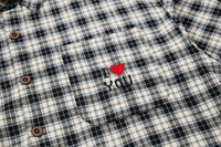 Plaid "I Love You" Embroidered Long Sleeve Shirt — in alternativa