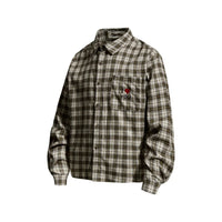 Plaid "I Love You" Embroidered Long Sleeve Shirt — dettaglio