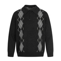 Plaid Knitted Collared Sweater — in alternativa