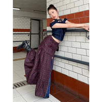 Plaid Patchwork Maxi Skirt — dettaglio della stampa