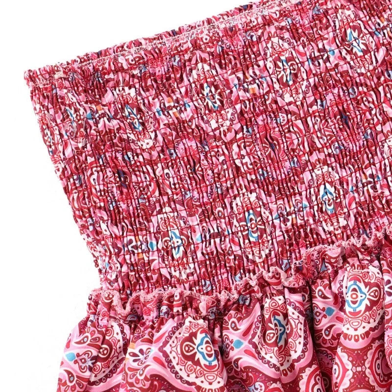 Pleated Beached Ruffle Mini Skirt — vista posteriore