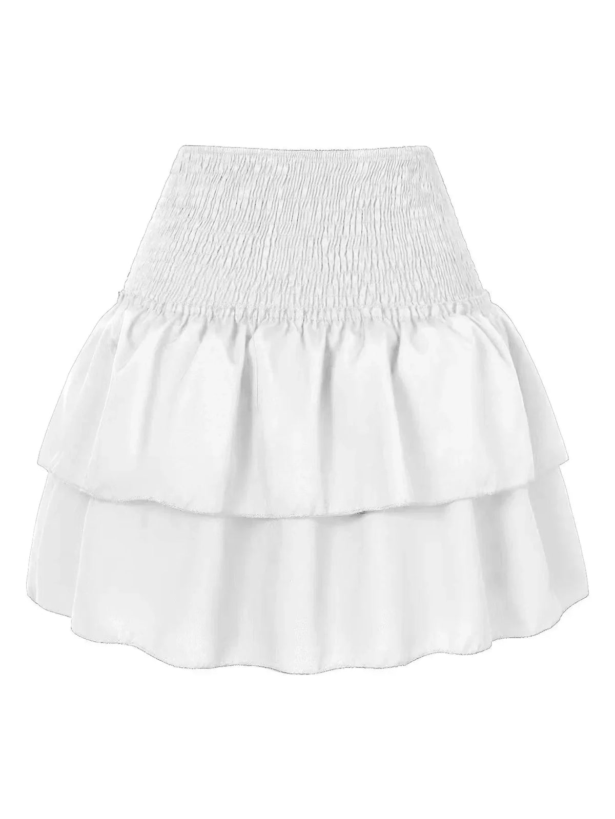 Pleated Beached Ruffle Mini Skirt — vista laterale