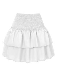 Pleated Beached Ruffle Mini Skirt — vista laterale