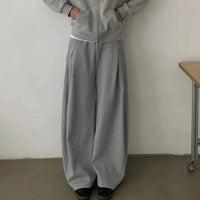 Pleated Design Wide Leg Sweatpants Joggers Trousers — dettaglio della stampa