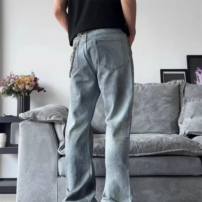 Pleated Slight Flare Baggy Jeans — dettaglio