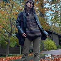 Preppy Grunge Striped Knitted Sweater — dettaglio della stampa