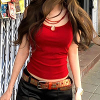 Pretty Girl Aesthetic Halter Top — vista posteriore