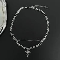 Punk Black Flame Cross Necklace — vista completa