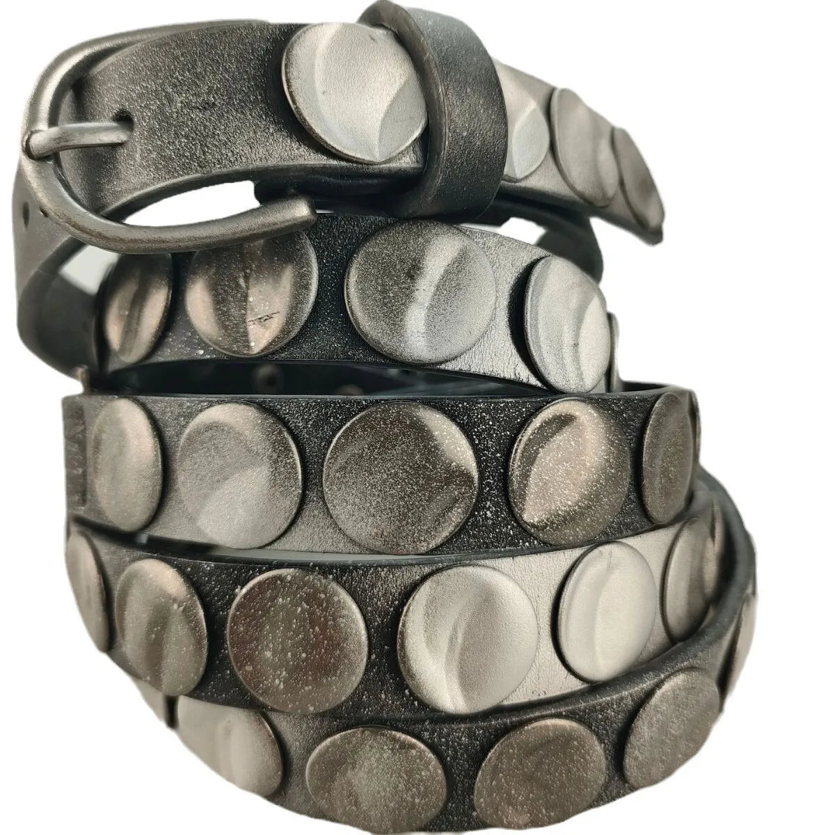 Punk Double Loop Studded Leather Belt — dettaglio della stampa