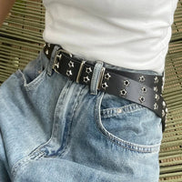 Punk Star Rivet PU Leather Belt — vista laterale