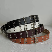 Punk Star Rivet PU Leather Belt — vista frontale