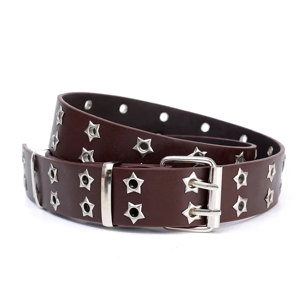 Punk Star Rivet PU Leather Belt — dettaglio