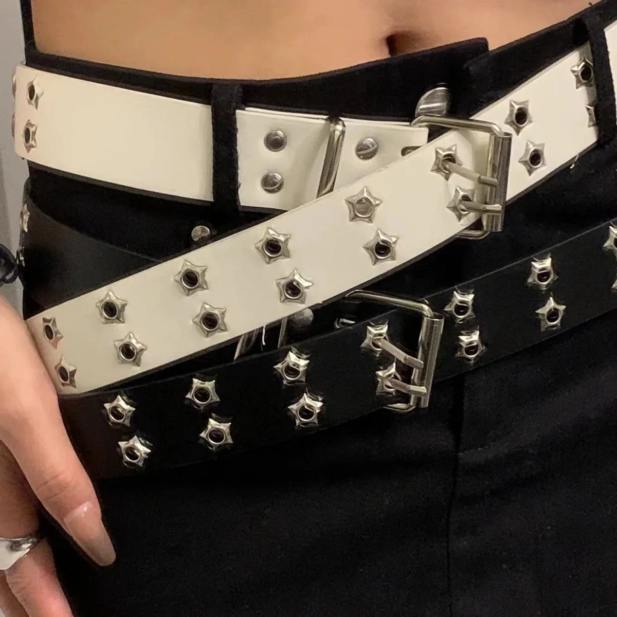 Punk Star Rivet PU Leather Belt — in alternativa