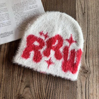RRW Fuzzy Graphic Beanie — dettaglio del tessuto