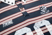 Red 90 Striped Polo Shirt — vista laterale