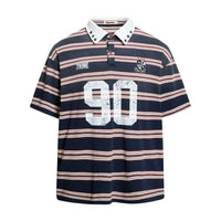 Red 90 Striped Polo Shirt — vista frontale
