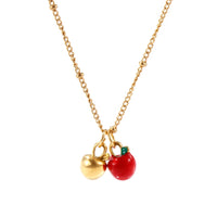 Red Fruit Pendant Necklace — vista frontale
