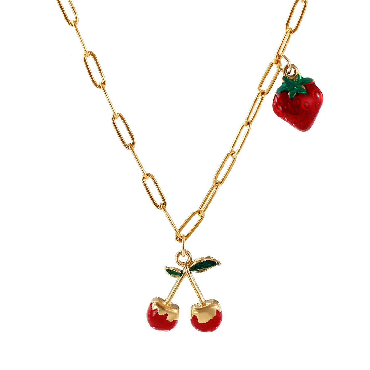 Red Fruit Pendant Necklace — vista posteriore