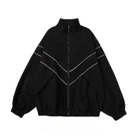 Reflective Striped Design Baggy — vista frontale