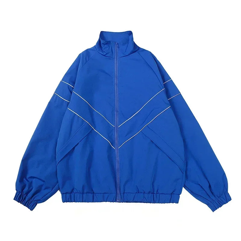 Reflective Striped Design Baggy — vista posteriore