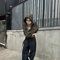 Retro Camouflage Zip Up Hoodie — dettaglio