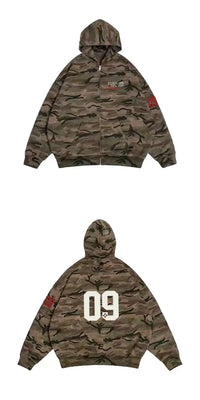 Retro Camouflage Zip Up Hoodie — in alternativa