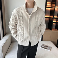 Retro Knit Button Up Cardigan Jumper Sweater — vista laterale