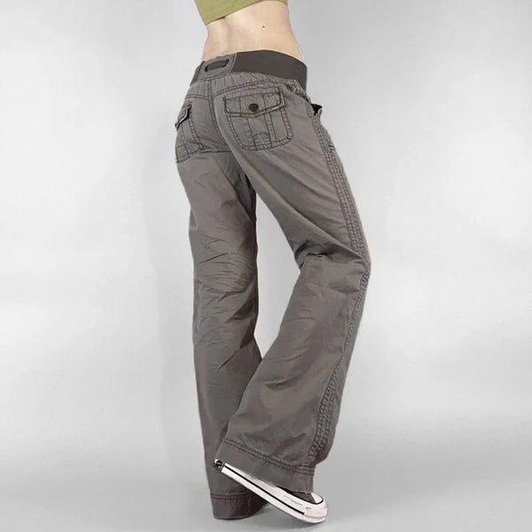 Y2K Retro Lace Up Low Rise Cargo Jeans