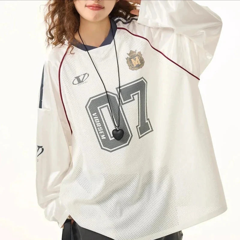Retro Long Sleeve Printed Jersey T Shirt — in alternativa