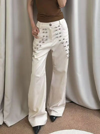 Retro Metal Buckle Design Womens Jeans — in alternativa