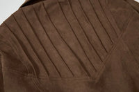 Retro Spliced Faux Suede Leather Jacket — dettaglio