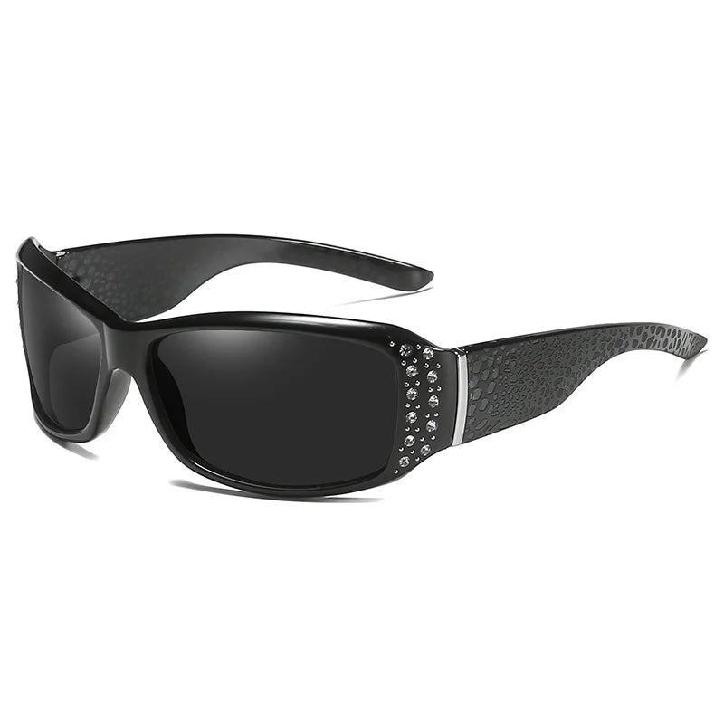 Rhinestone Decorated UV400 Sunglasses — vista frontale