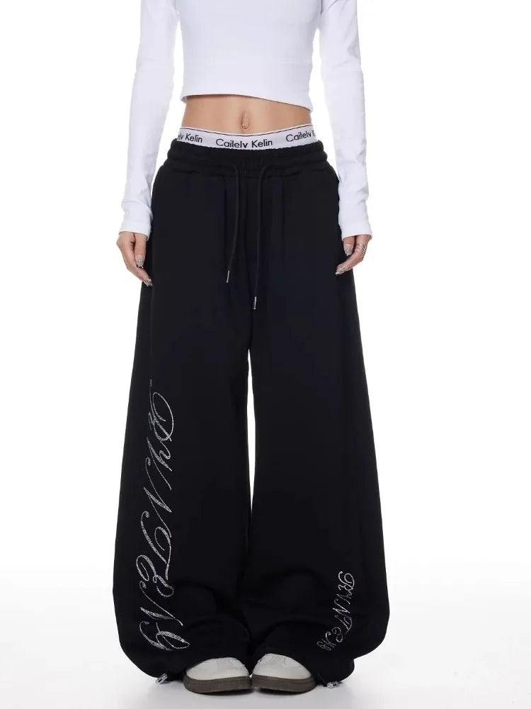 Rhinestone Graphic Sweatpants Joggers Trousers — in alternativa