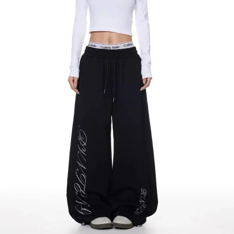 Rhinestone Graphic Sweatpants Joggers Trousers — vista posteriore