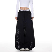 Rhinestone Graphic Sweatpants Joggers Trousers — vista posteriore