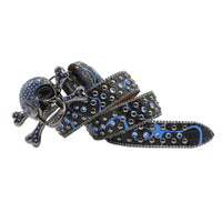 Rhinestone Skull Studded Buckle Belt — vista laterale