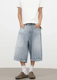 Rivet Carpenter Denim Shorts Jorts — vista completa