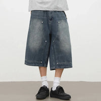Rivet Carpenter Denim Shorts Jorts — dettaglio della stampa
