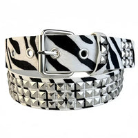 Rivet Inlay Animal Print Faux Leather Belt — dettaglio