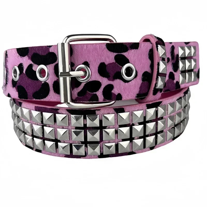Rivet Inlay Animal Print Faux Leather Belt — in alternativa