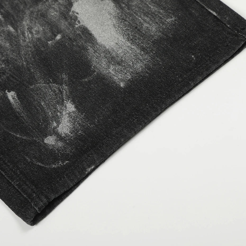 Rivet Patchwork Painter Baggy Jeans — vista laterale