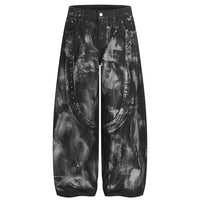 Rivet Patchwork Painter Baggy Jeans — vista frontale