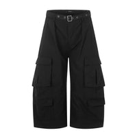 Safari Style Barrel Baggy Cargo Shorts Jorts — vista frontale