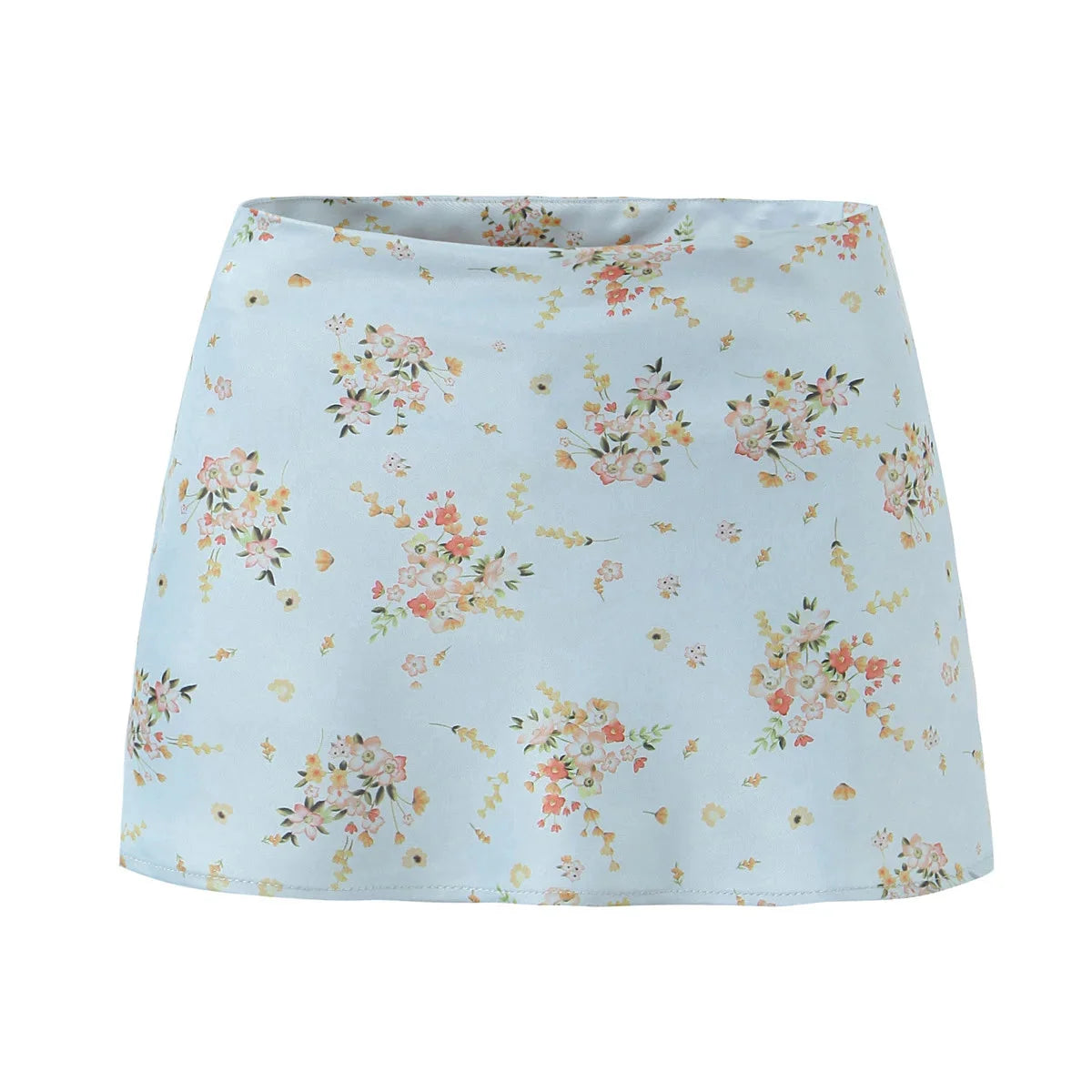 Satin Floral Print Mini Skirt — vista posteriore