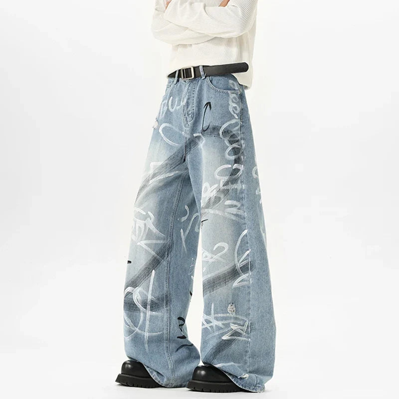 Scribble Graffiti Graphic Jeans — dettaglio
