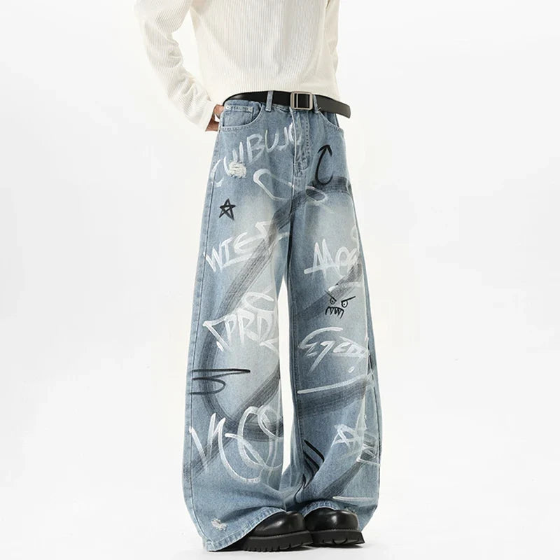 Scribble Graffiti Graphic Jeans — vista posteriore