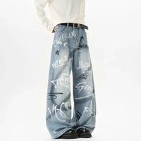 Scribble Graffiti Graphic Jeans — vista posteriore