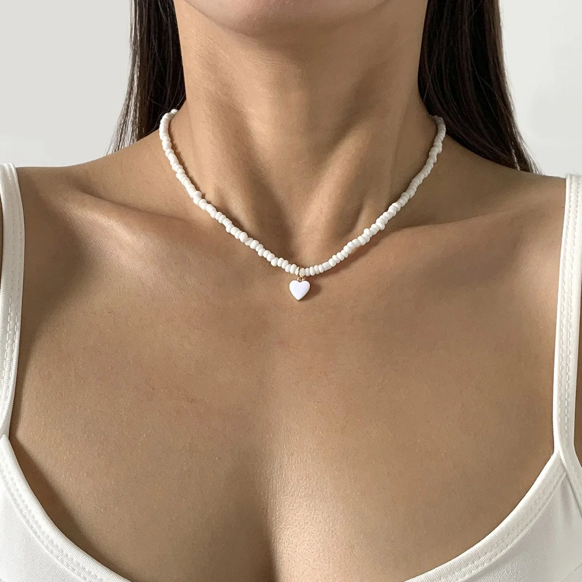 Seed Beads Heart Pendant Necklace — dettaglio della stampa