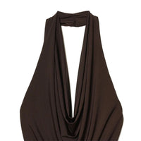 Sexy Backless Halter Plunge Low Cut Top — dettaglio