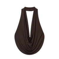 Sexy Backless Halter Plunge Low Cut Top — vista frontale
